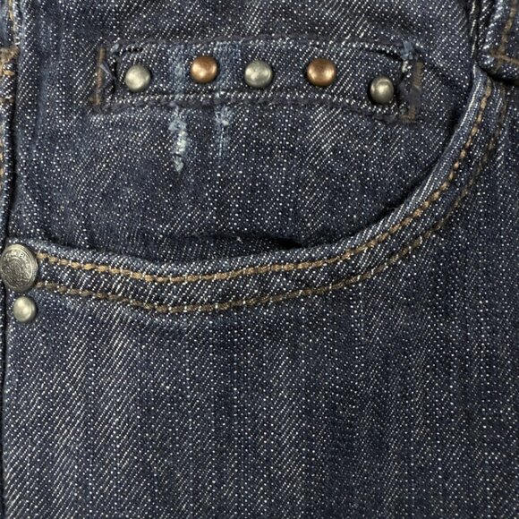 CODE BLEU Flare Jeans Size 12 Dark Wash Studded Back Pockets Bootcut - Picture 6 of 16